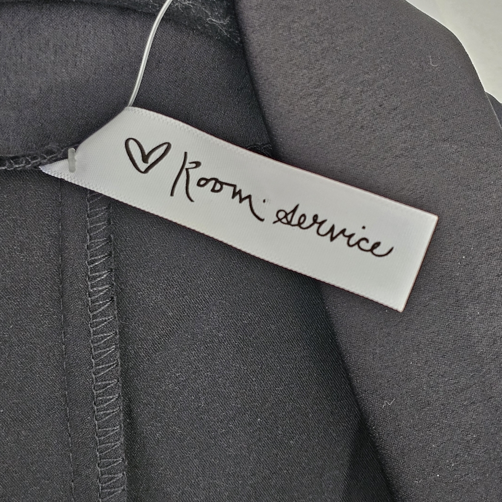 Room Service Black Satin Robe - Picture 6 of 8